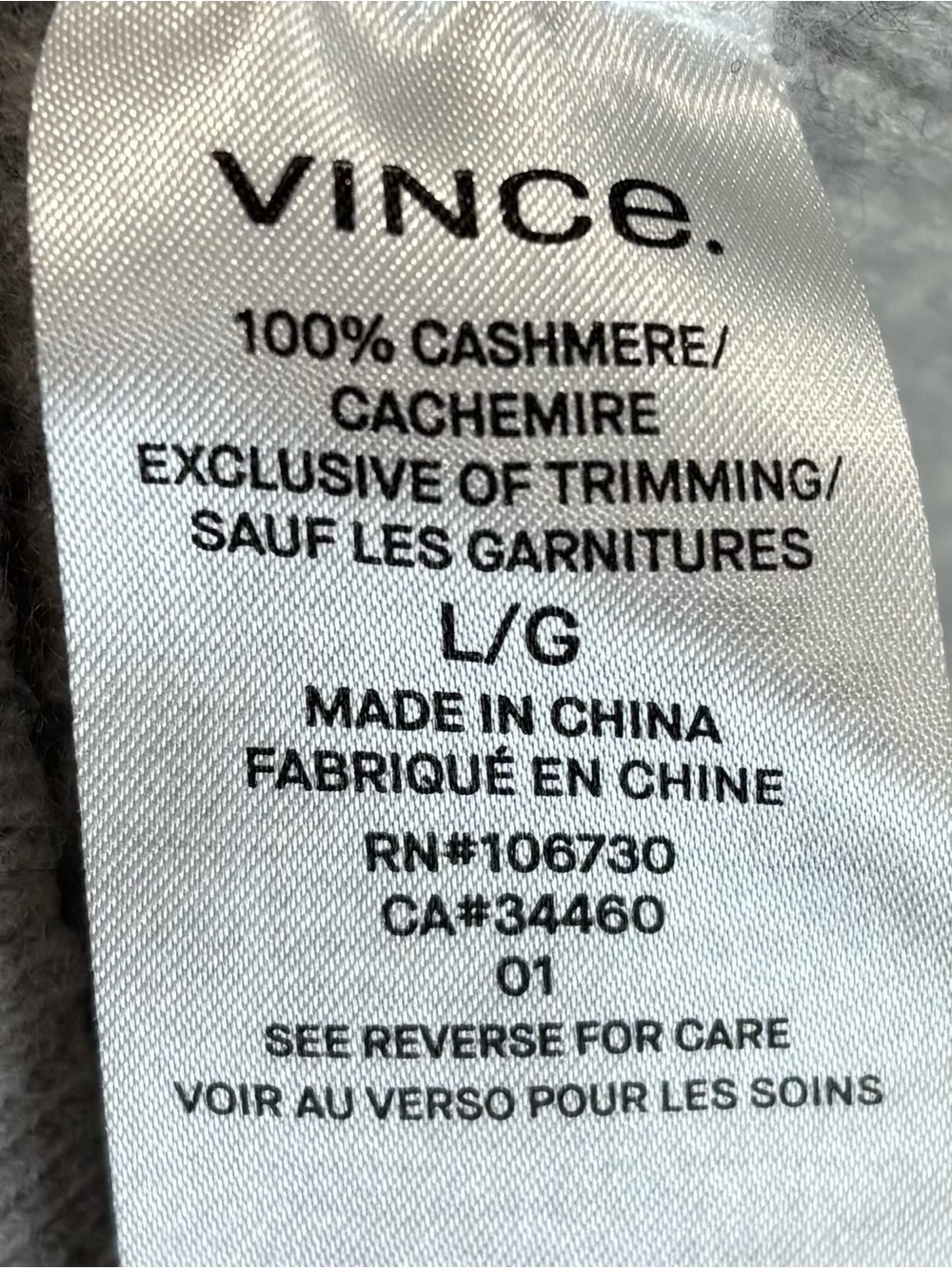 Vince heather grey cashmere sweater - Picture 7 of 7